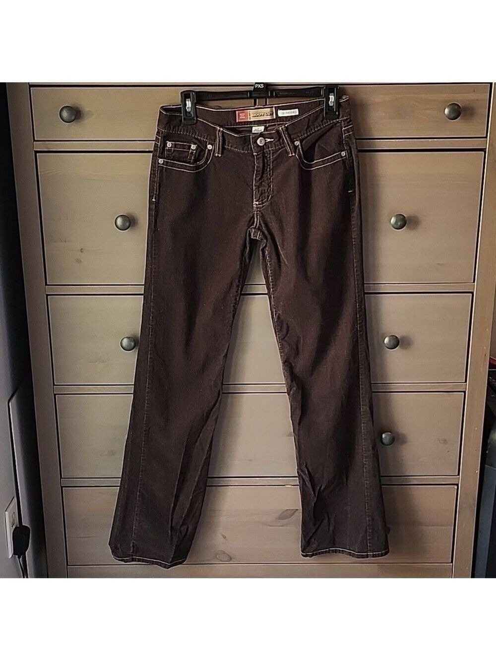Old Navy's Y2K CHOCOLATE BROWN CORDUROY BOOT CUT ULTRA LOW WAIST STRETCH JEANS